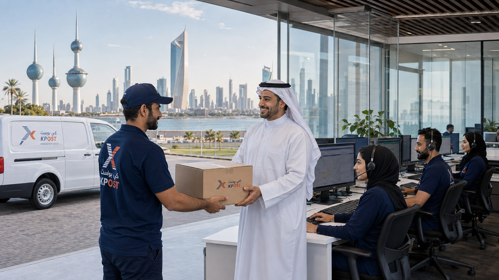 Delivery Man Handing Over a Package
